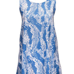 short-summer-dress-white-blue-floral-design