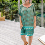 short-summer-dress-border-design-green