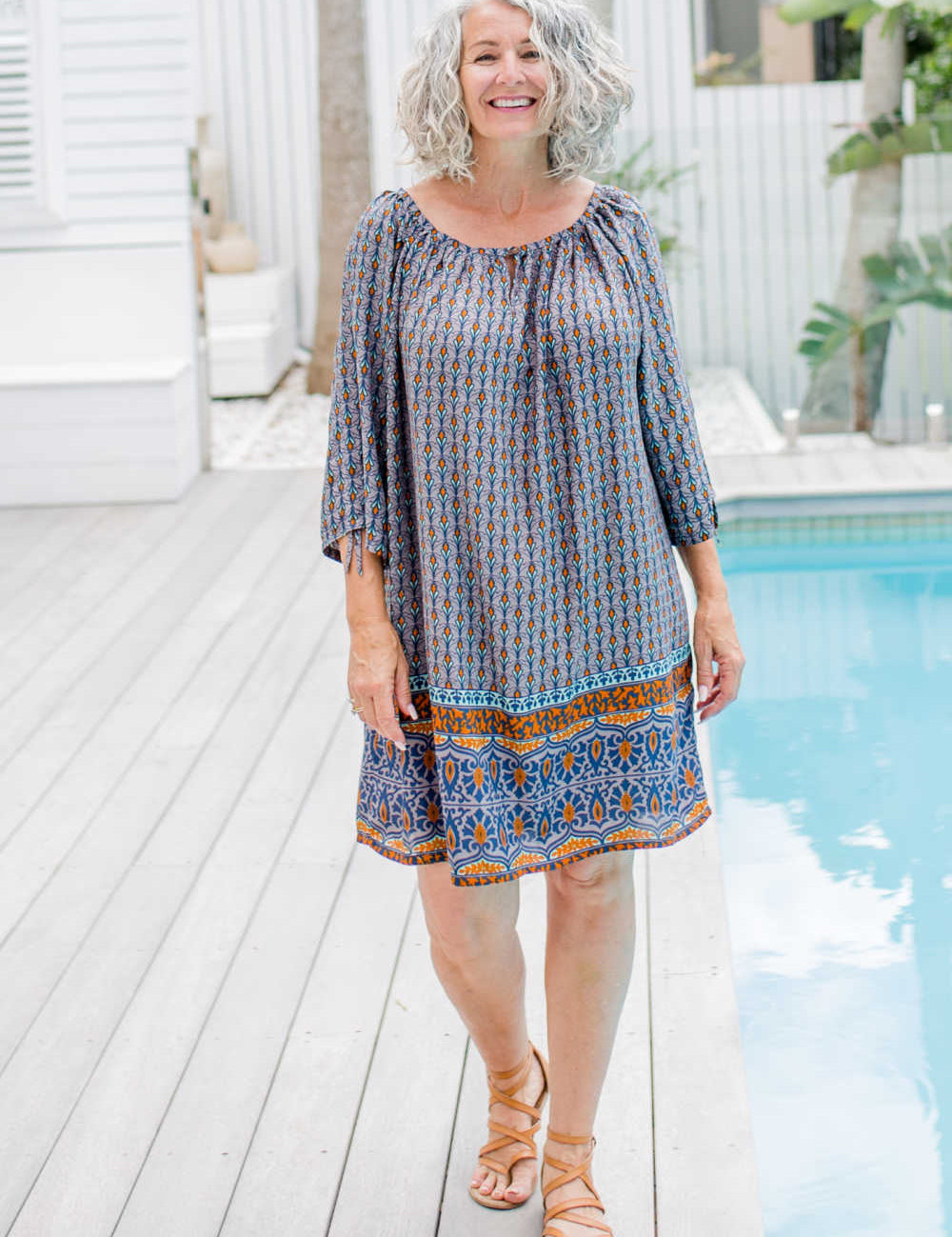 short-summer-dress-border-design-grey-orange