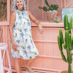 short-summer-halter-neck-dress-white-pineapple-print