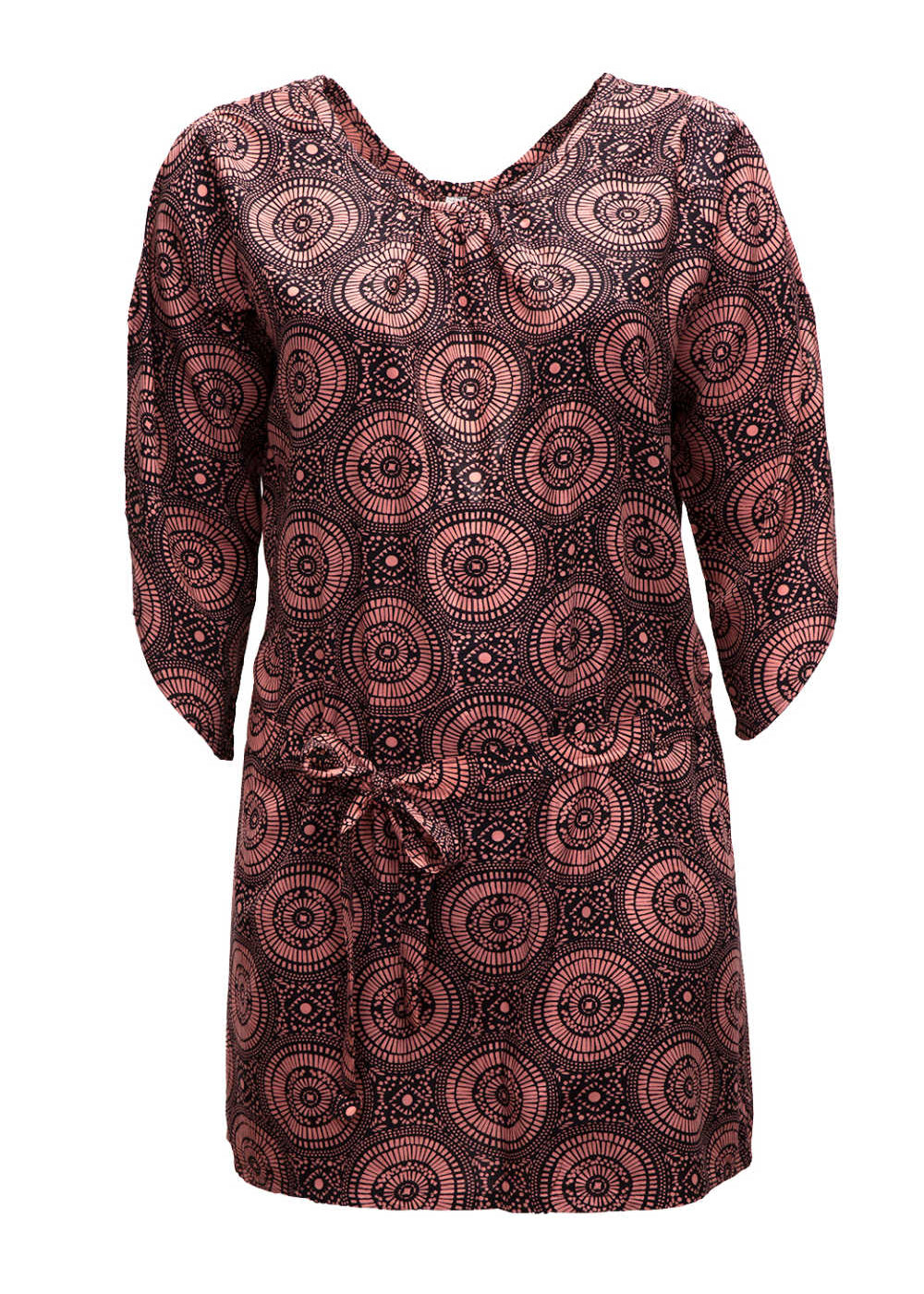 summer-beach-dress-black-terracotta-circle-geometric-design