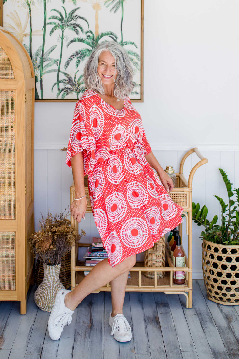 summer-dress-short-kaftan-polka-dots-red-white