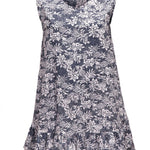 summer-dress-white-blue-pineapple-print-design