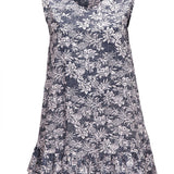 summer-dress-white-blue-pineapple-print-design