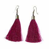 purple tassel earrings