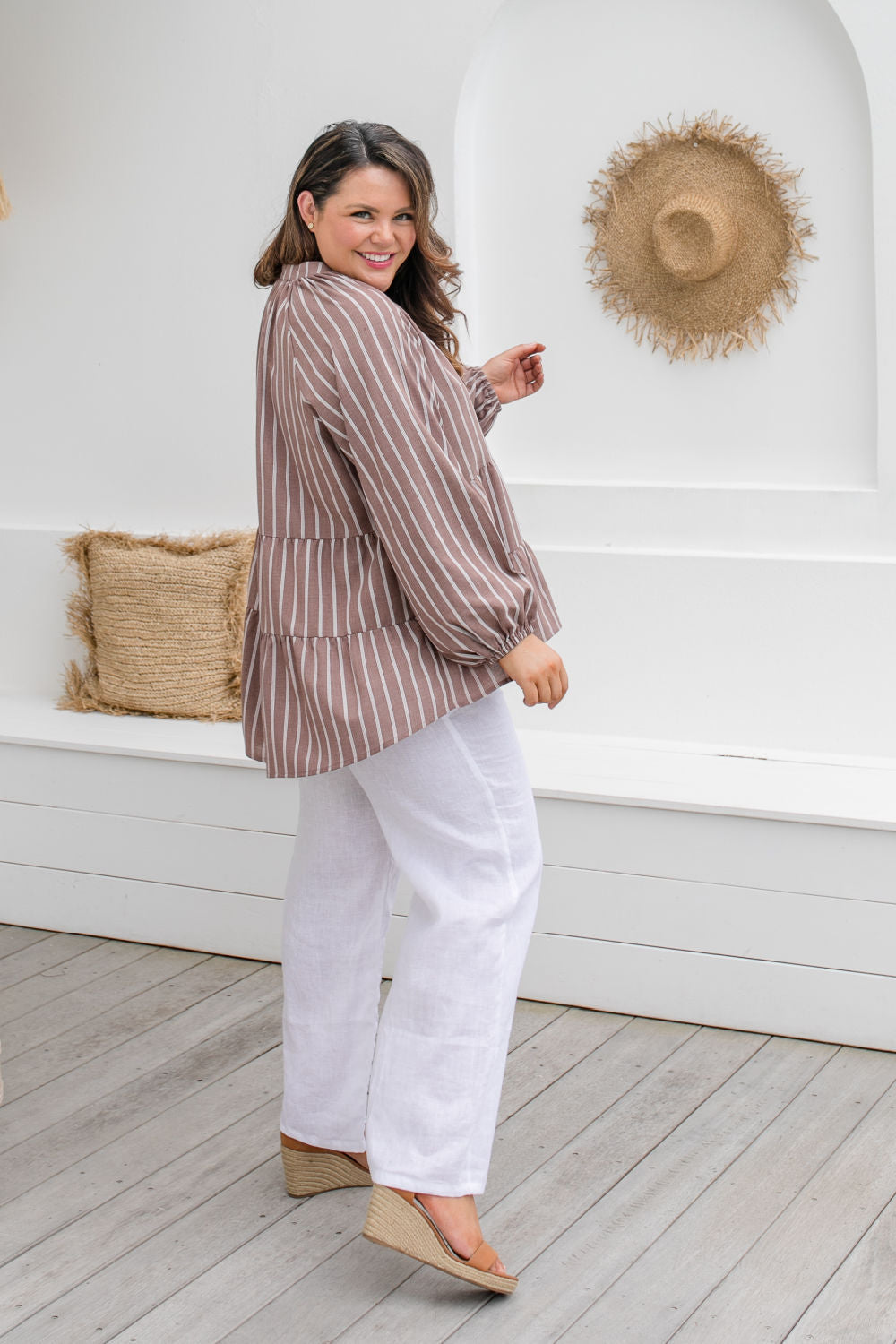 womens-casual-plus-size-summer-top-mocha-white-stripe