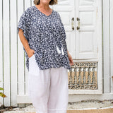 womens-kaftan-top-blue-white-floral-design